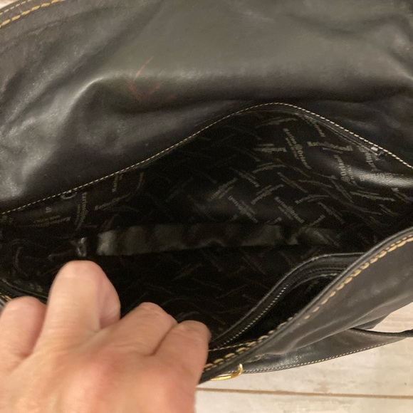 Marino Orlandi Black Leather Satchel Shoulder Bag